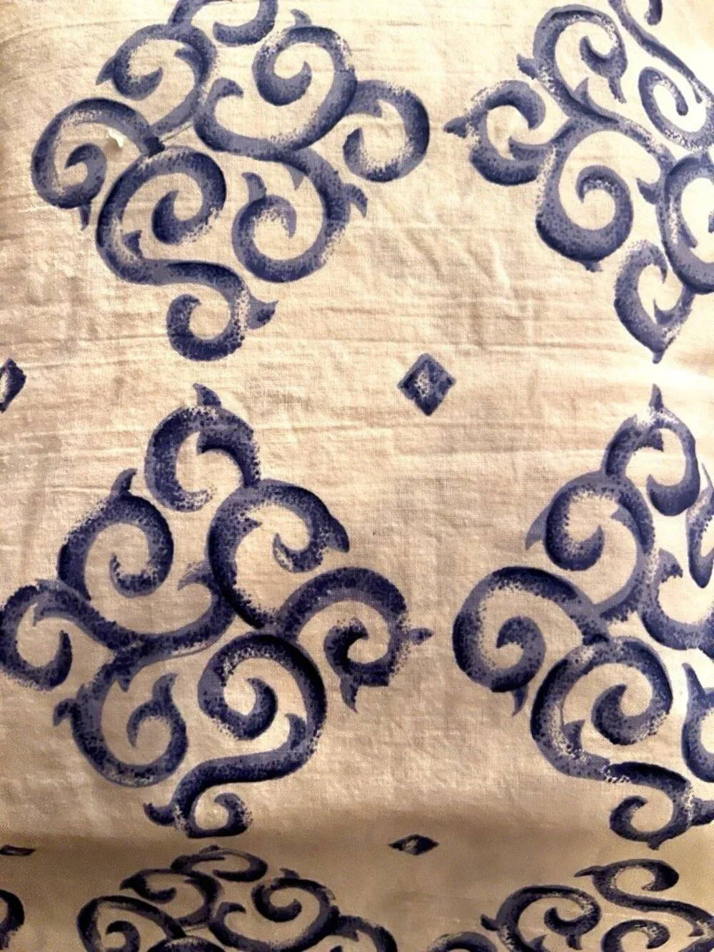 Tablecloth Blue & White 50 X 50 Square 100% Cotton Table Linens Mediterran Swirl